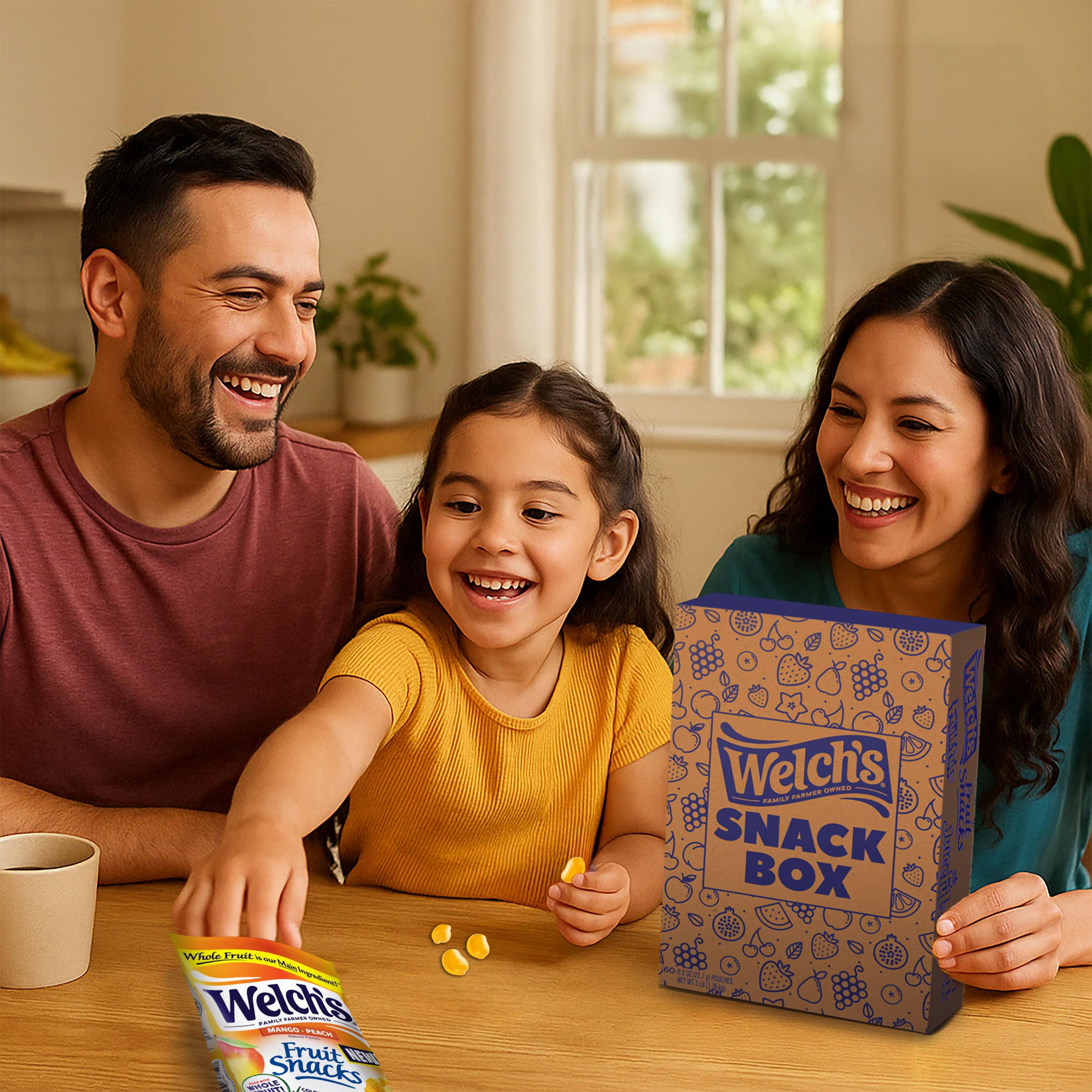 Welch's assorted fruit-shaped mango peach pieces showing colorful appeal