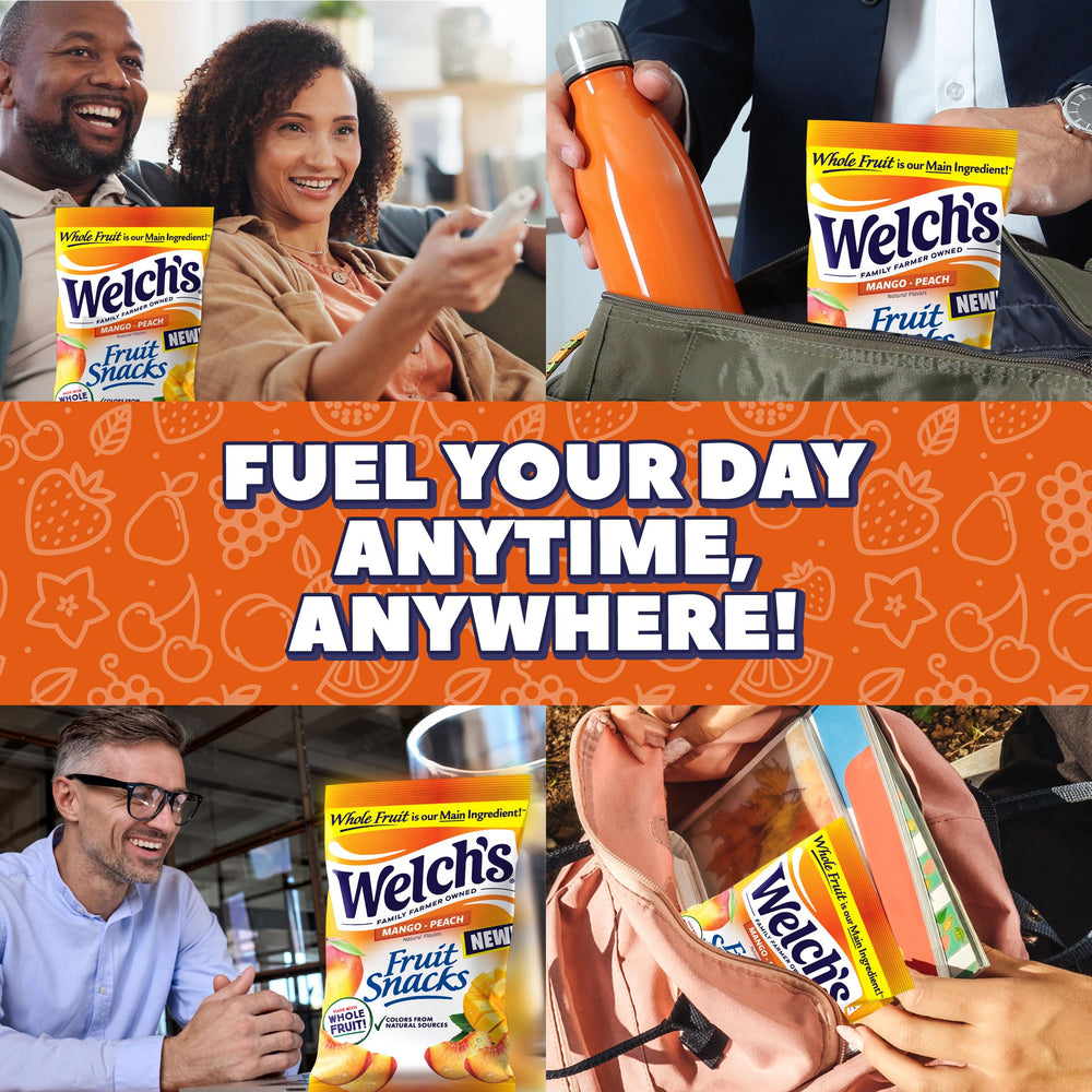 Welch's snack pack beside a ruler to show the 5oz portable size
