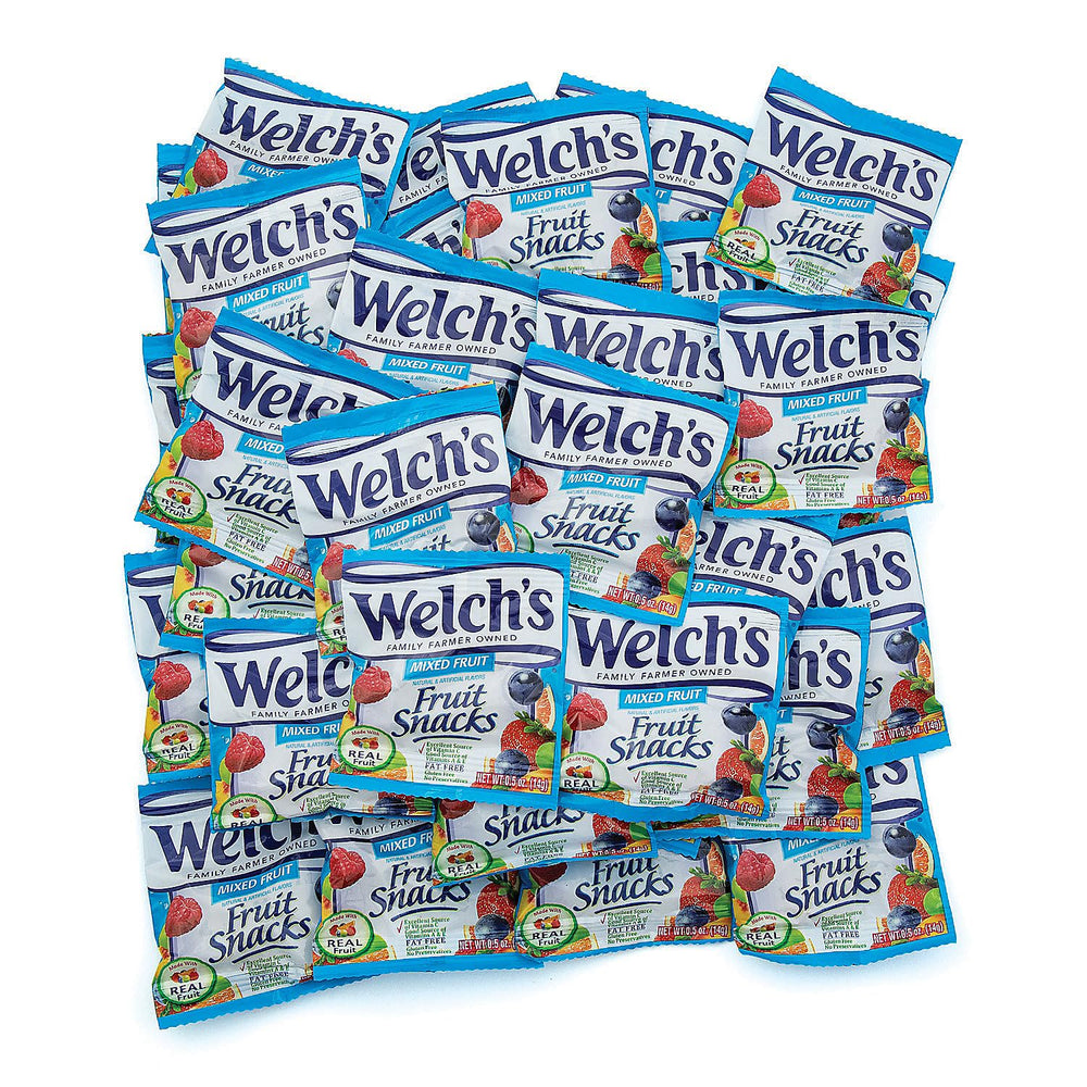 Welch's fruit snack held in hand to show pouch size and portable convenience