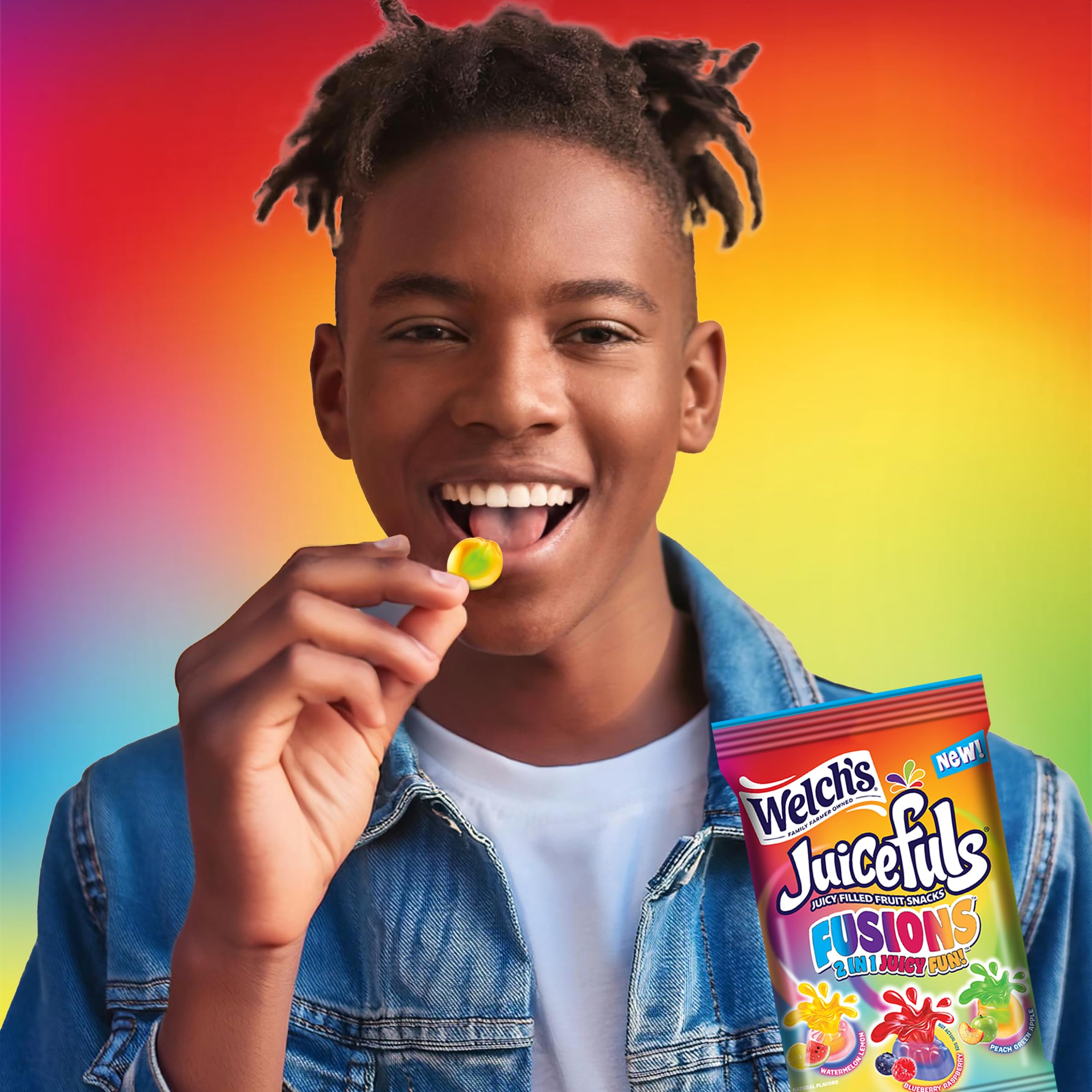 Welch's pile of fusion pieces on a plate demonstrating colorful serving appeal