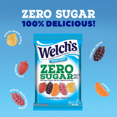 Welch's single 3 oz pack opened with bites visible for quick snacking