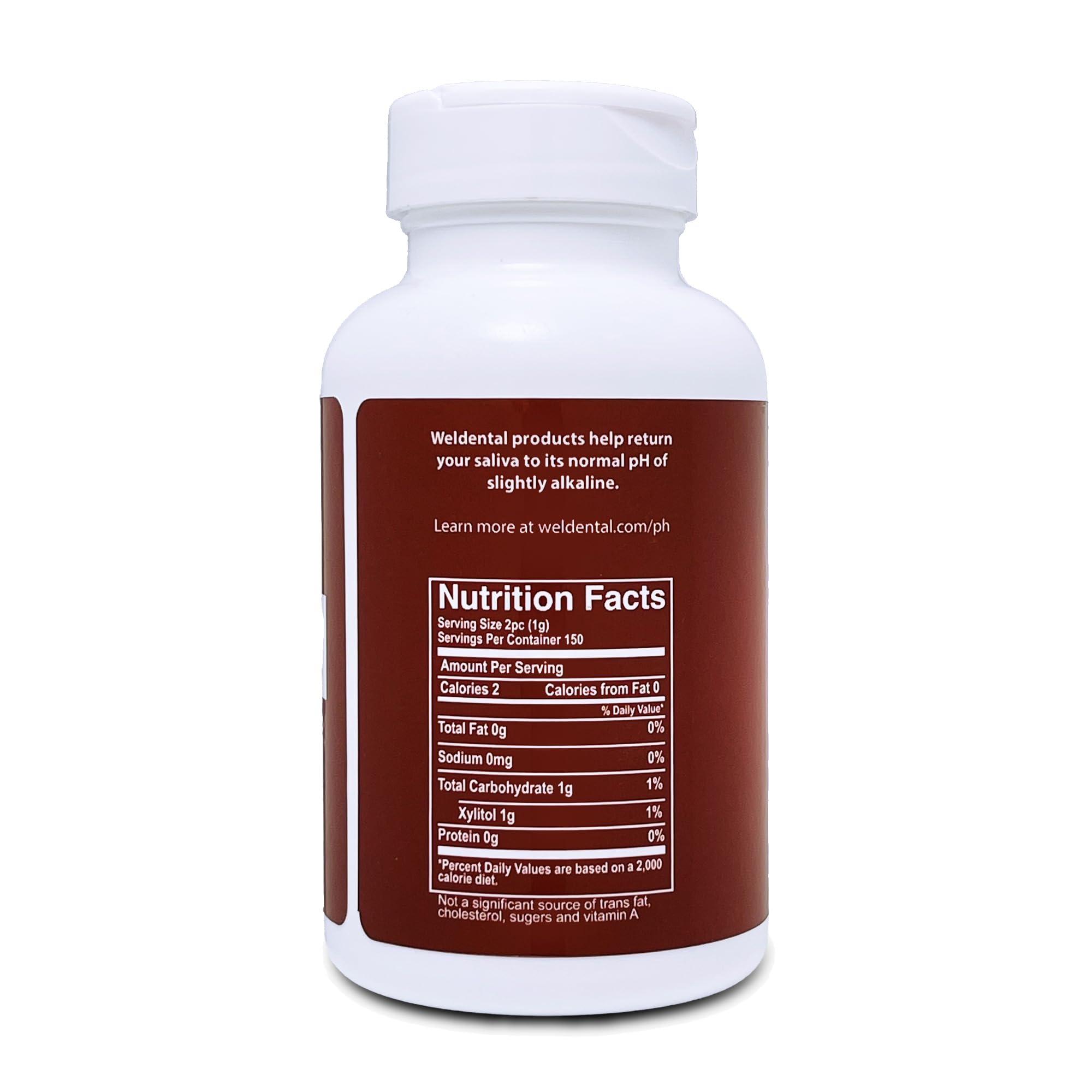 WELdental cinnamon tablet close-up highlighting smooth texture and slow-dissolve benefit