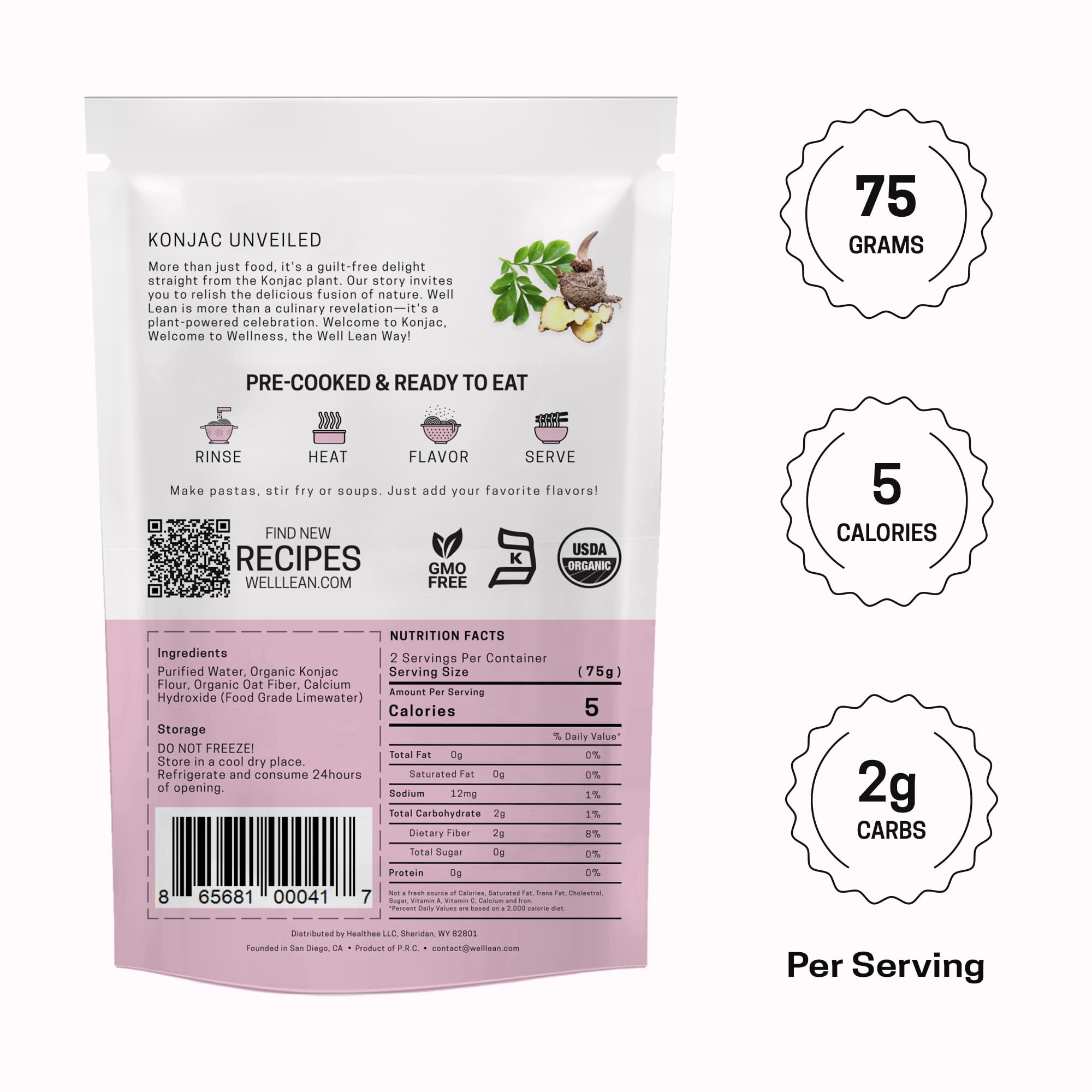 Well Lean close-up noodle texture highlighting oat fiber for improved mouthfeel