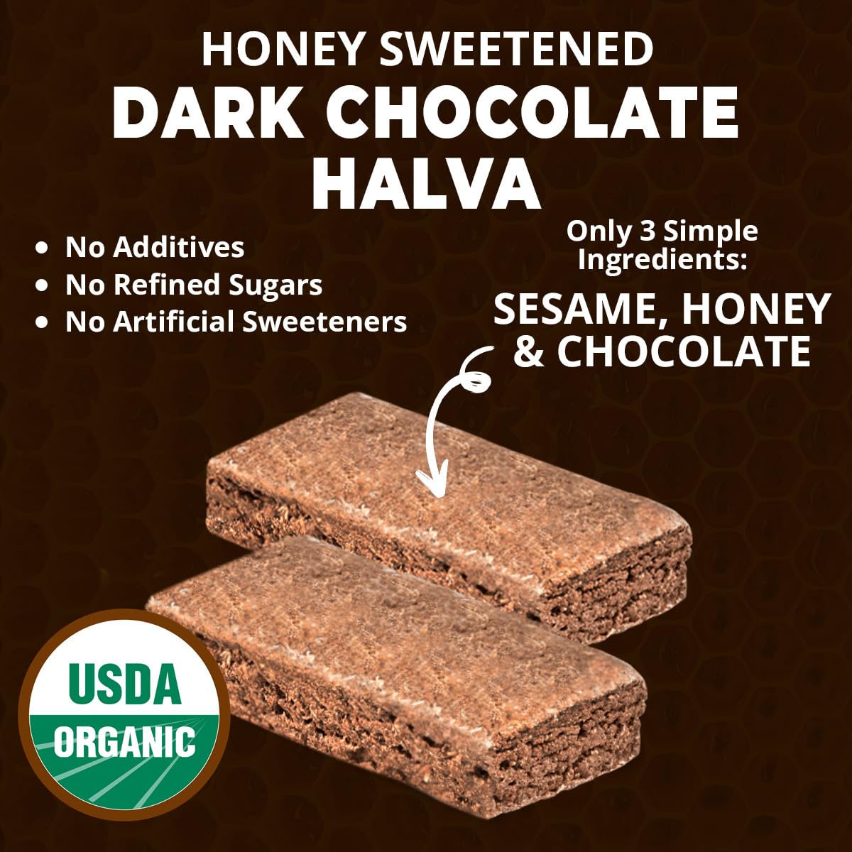 Wellbee's single halva bar unwrapped with dark chocolate visible, ready-to-eat enjoyment