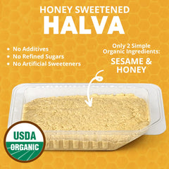 Wellbee's halva single unwrapped 75g piece, ready to eat and share