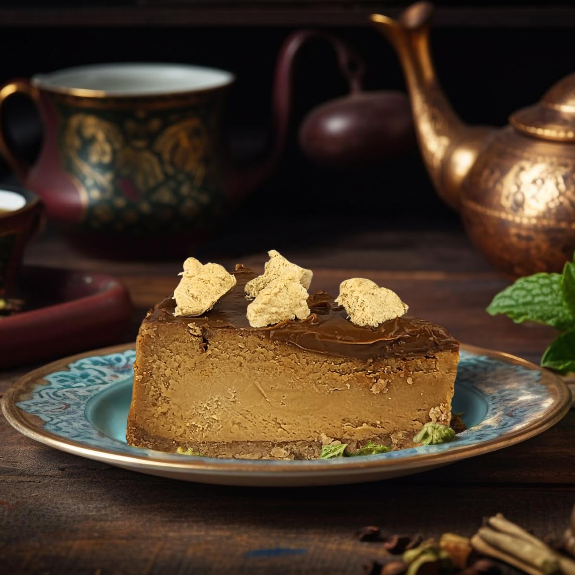Wellbee's halva sliced on cheese board, pairs well with cheese and fruit