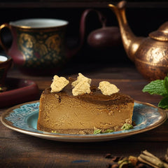 Wellbee's halva sliced on cheese board, pairs well with cheese and fruit