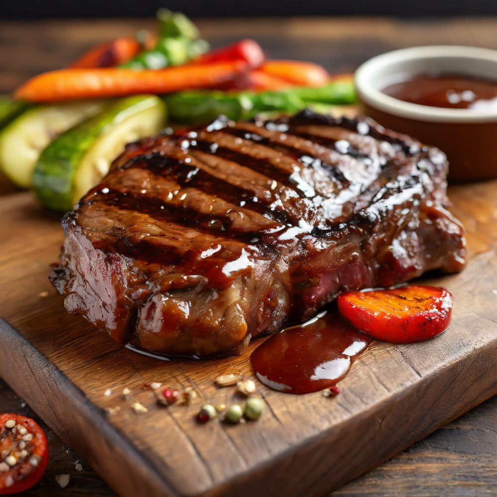 Wellbee's drizzle of sauce on plate highlighting viscous texture benefit easy glazing