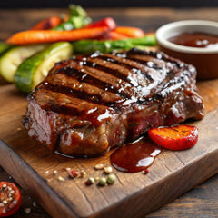 Wellbee's drizzle of sauce on plate highlighting viscous texture benefit easy glazing