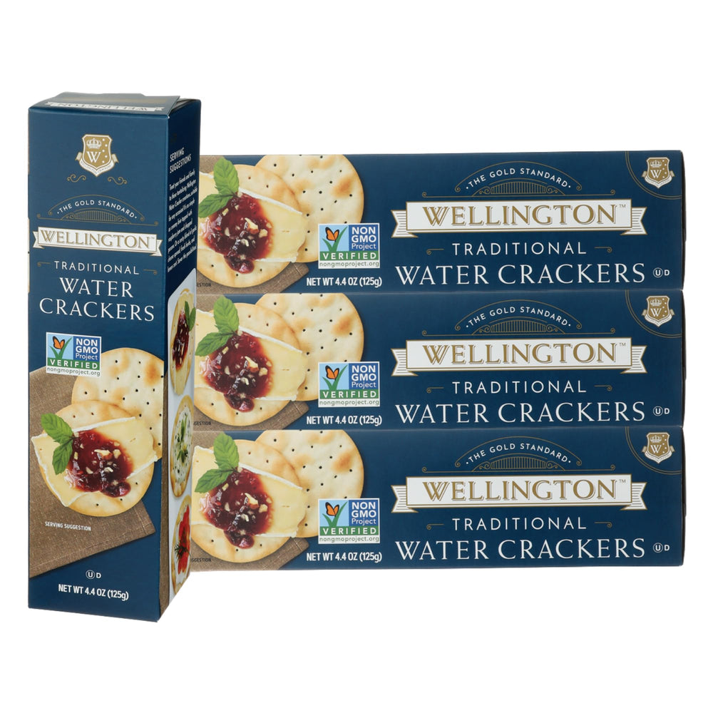 Wellington front packaging showing four-pack and flavors for convenient entertaining