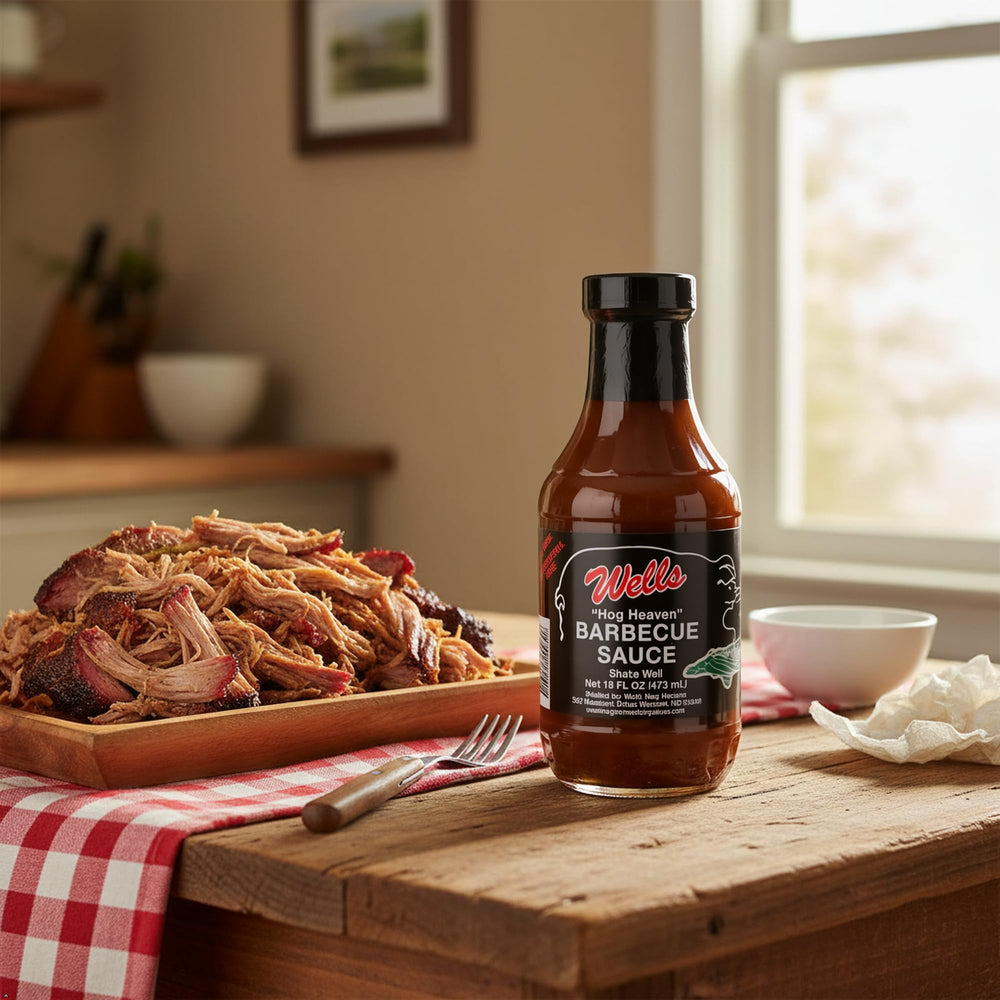Wells Hog Heaven bottle in hand demonstrating convenient 16 oz size