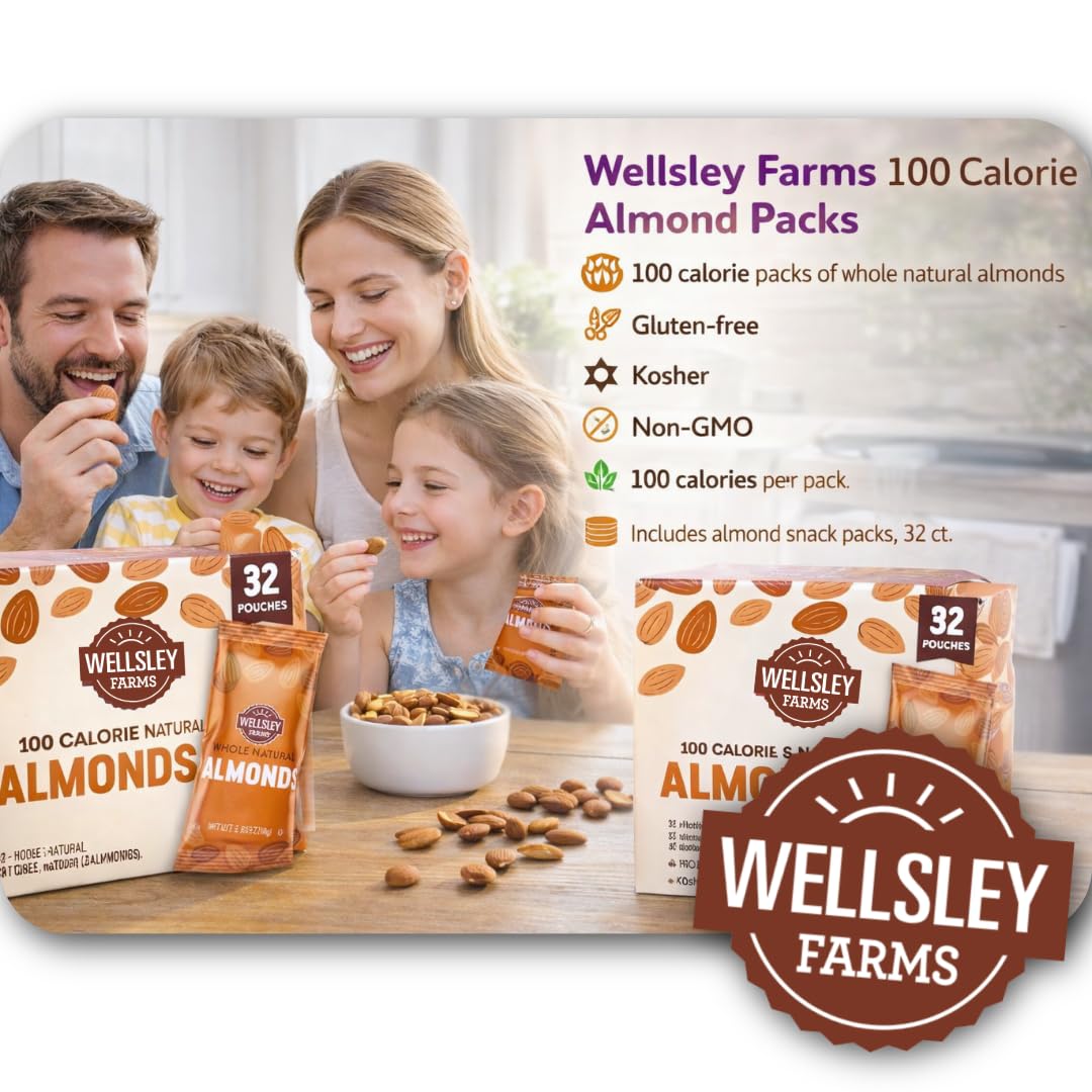 Wellsley Farms whole almonds texture close-up demonstrating crunch