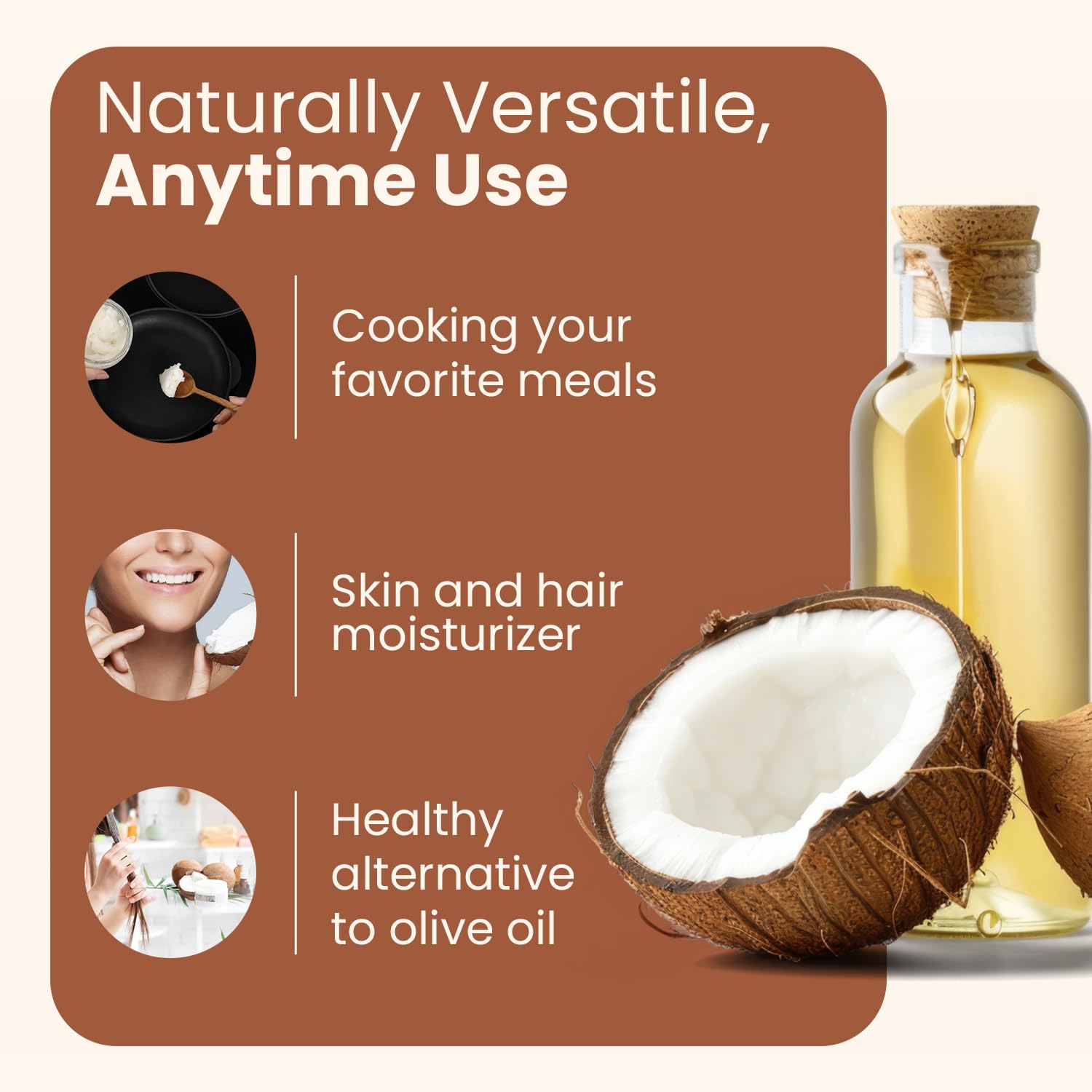 Wellsley Farms coconut oil used in pan for sautéing with stable heat performance