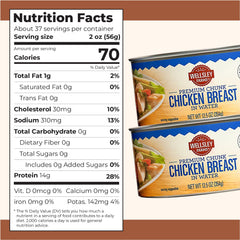 Wellsley Farms open can top view with visible chicken chunks for quick serving