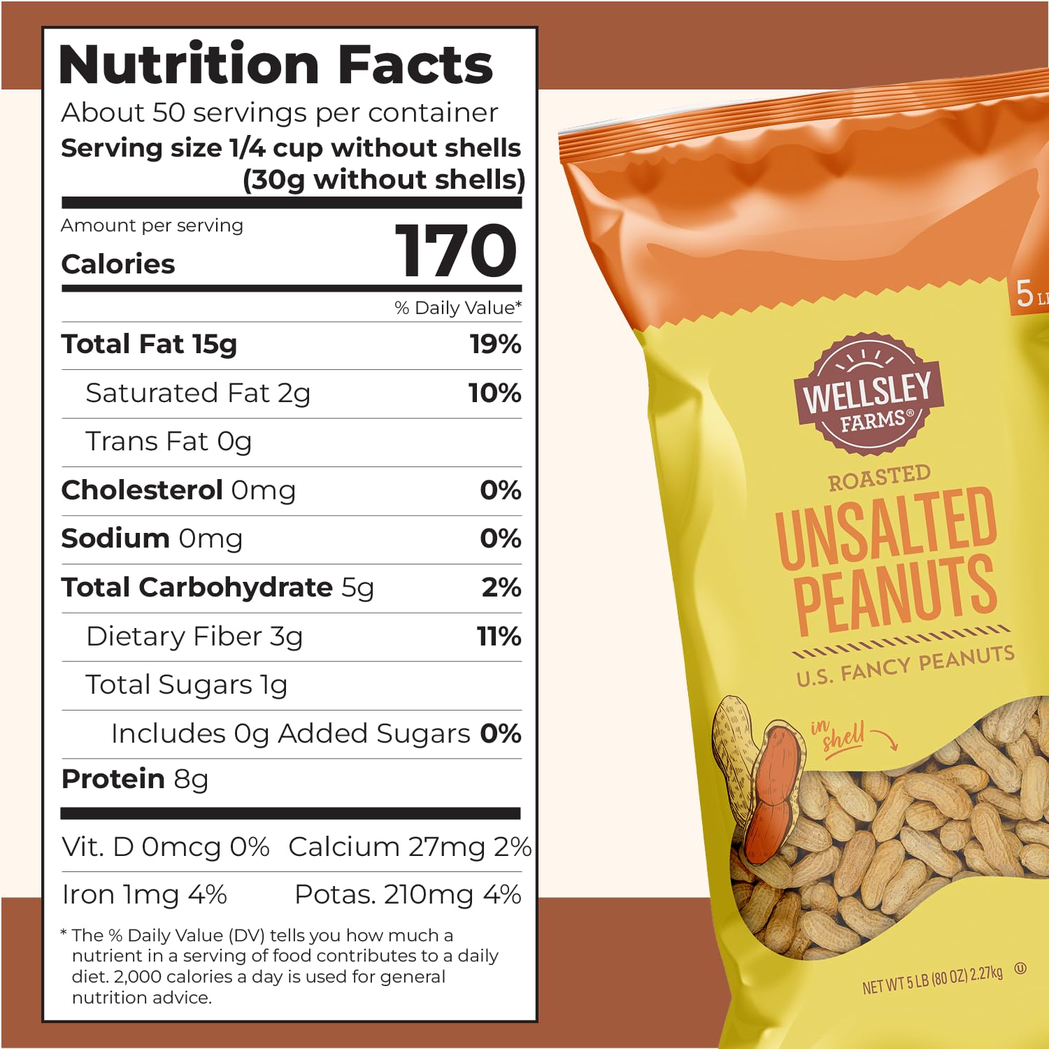 Wellsley Farms close-up of peanut shells highlighting roasted texture and crunch