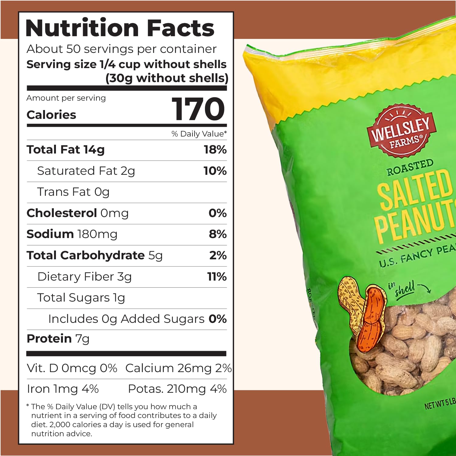 Wellsley Farms close-up of salted peanut shells highlighting crunchy texture