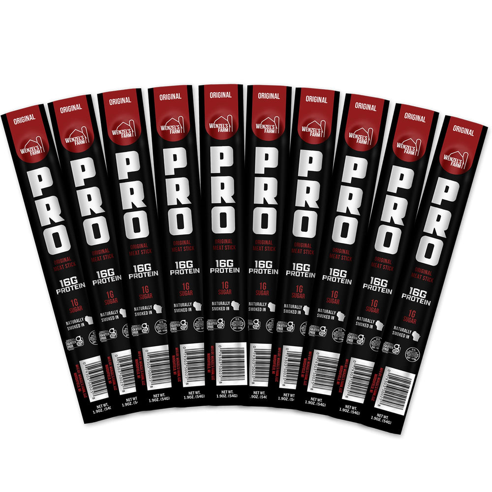 Wenzel's Farm front packaging showing ten individually wrapped sticks and benefits