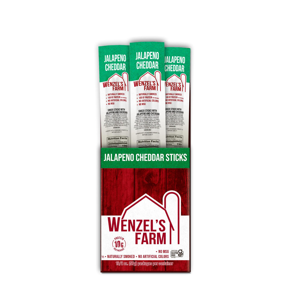 Wenzel's Farm open two-stick pack highlighting grab-and-go convenience