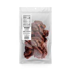 Werner open bag showing honey glazed jerky pieces ready to grab and go