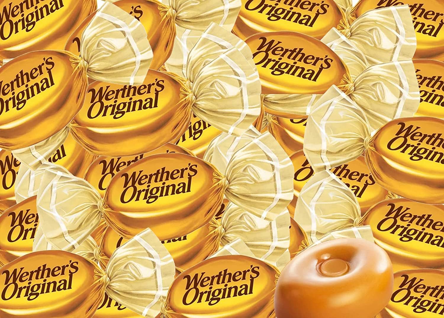 CC's Sweets & Snacks Werther's Original close-up of candy texture highlighting buttery look and appeal