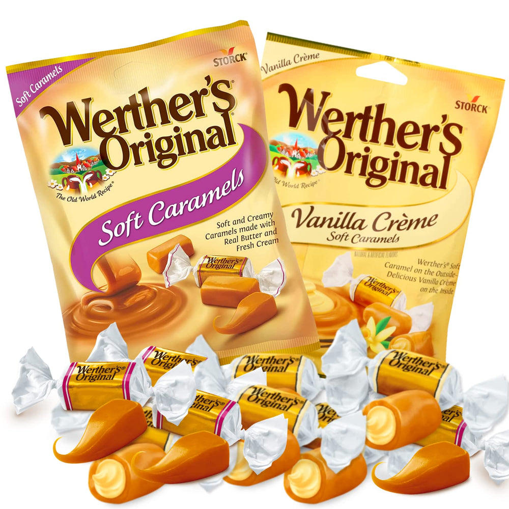 Werther's Original front packaging showing both bags and clear branding for easy selection