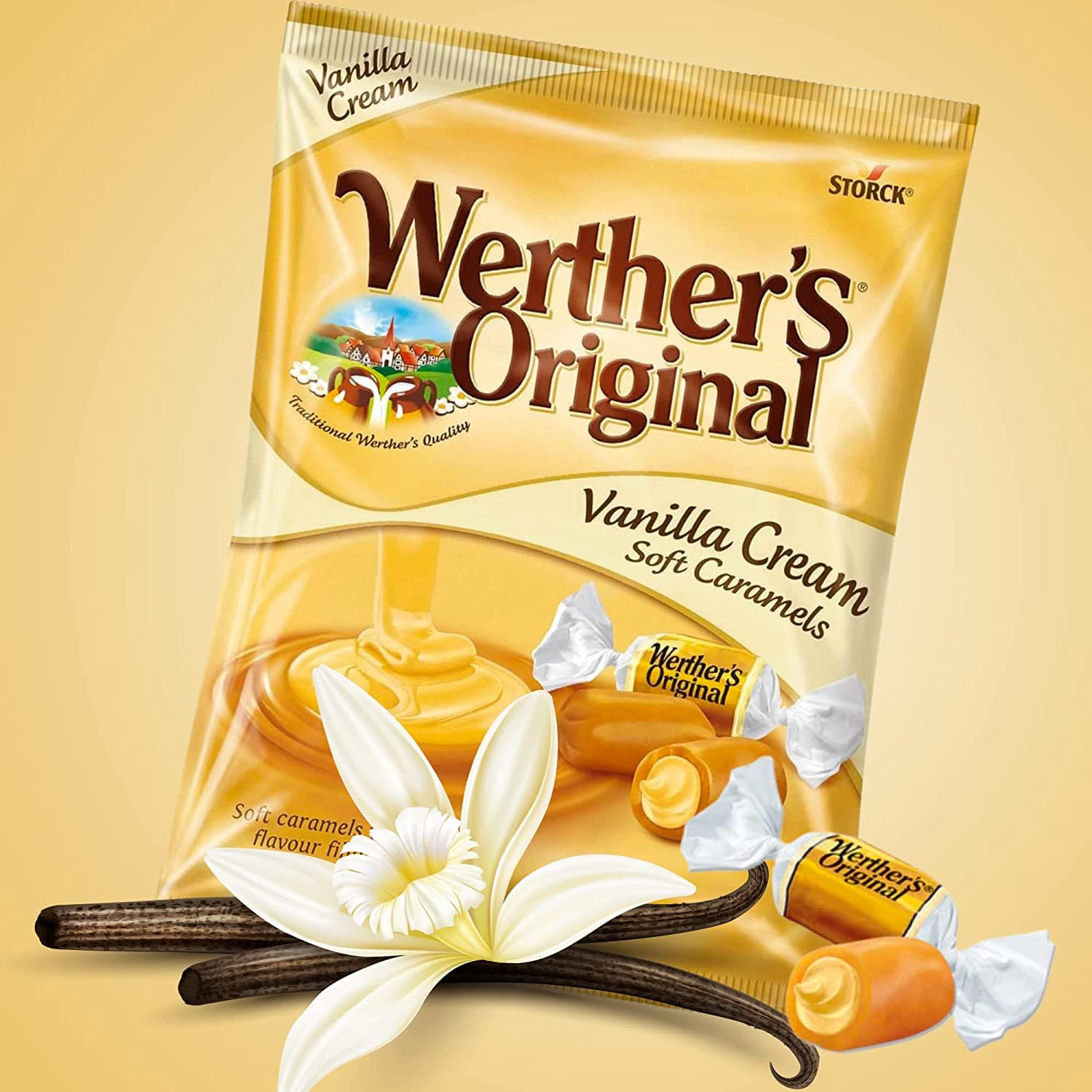 Werther's Original individually wrapped candies displayed for hygienic sharing and convenience