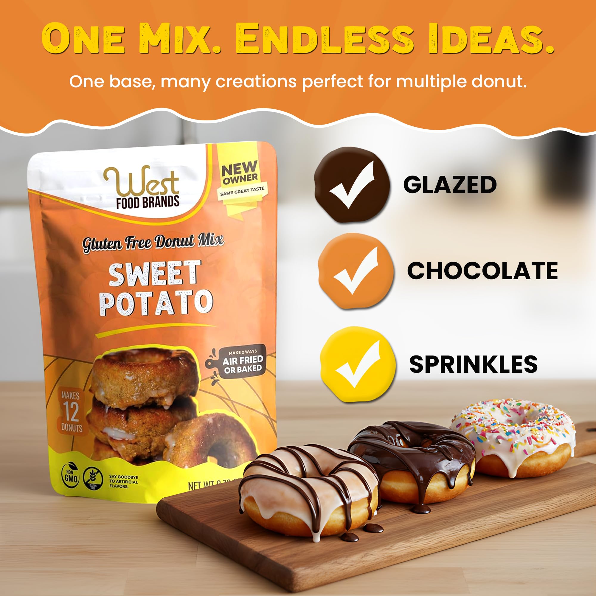 West Food Brands donuts beside a ruler to show serving size and scale