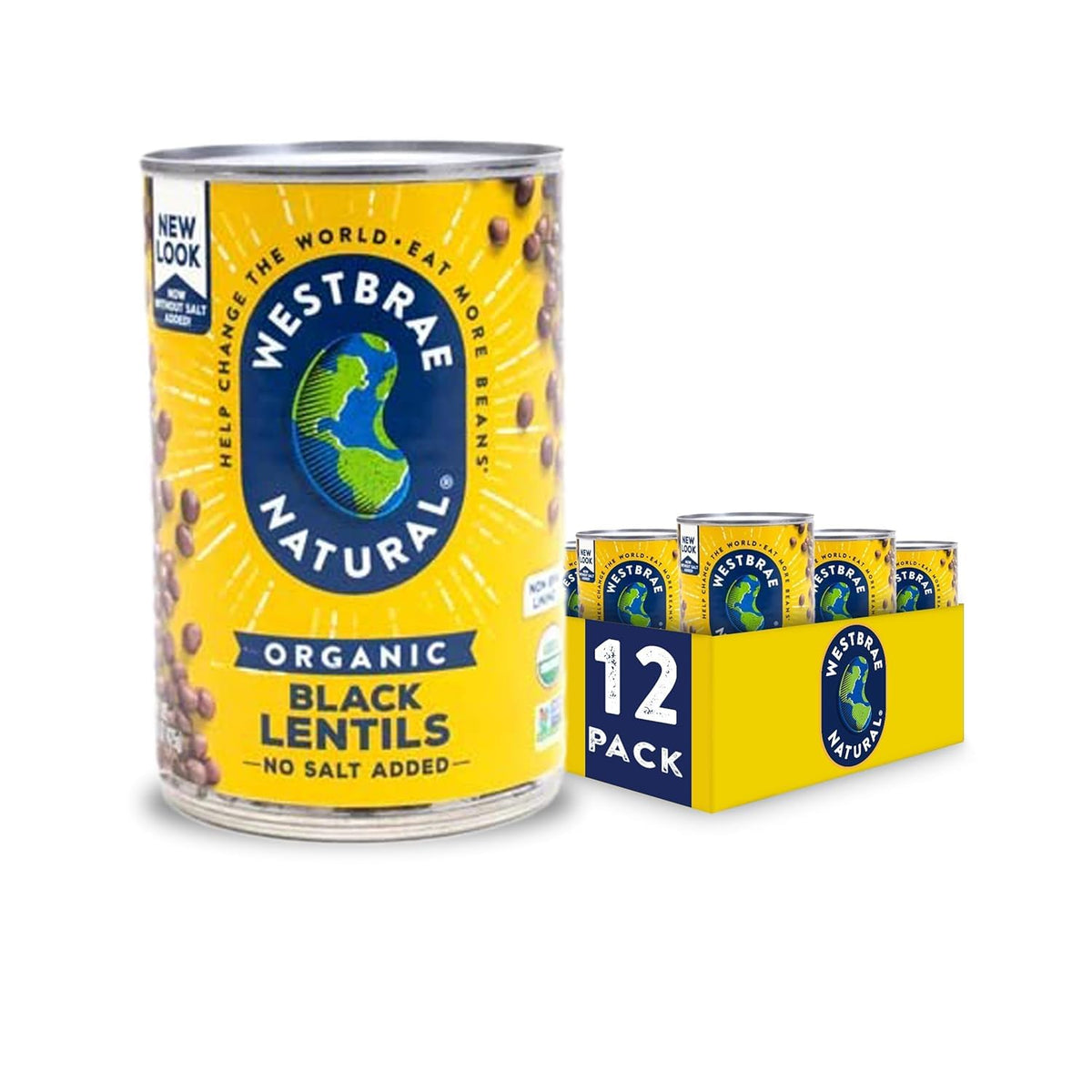 Westbrae Natural front packaging showing organic black lentils and convenience