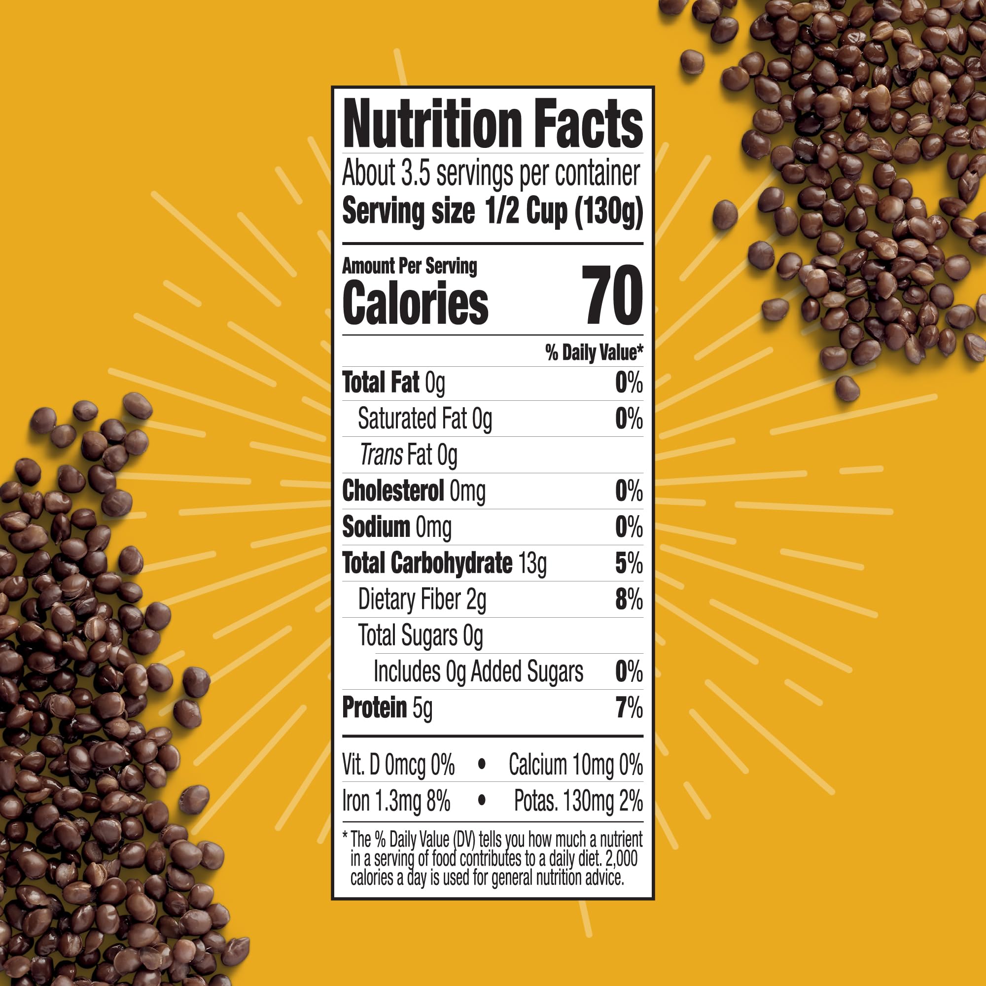 Westbrae Natural open can close-up of black lentil texture and ready-to-eat benefit