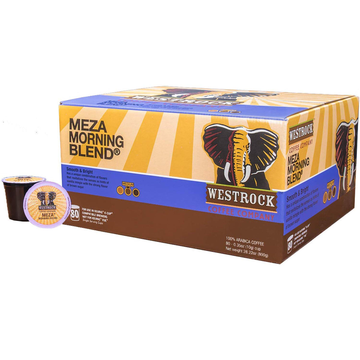 Westrock Coffee Company front packaging showing 80-count box for consistent supply
