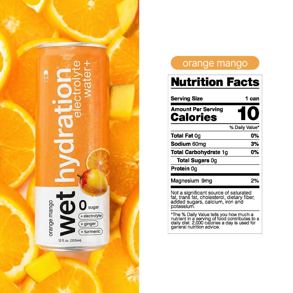 WET HYDRATION can by a trail showing outdoor refreshment and electrolyte support