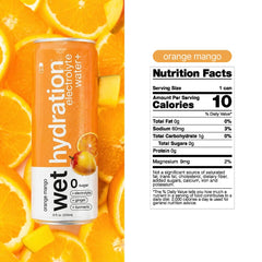 WET HYDRATION can by a trail showing outdoor refreshment and electrolyte support