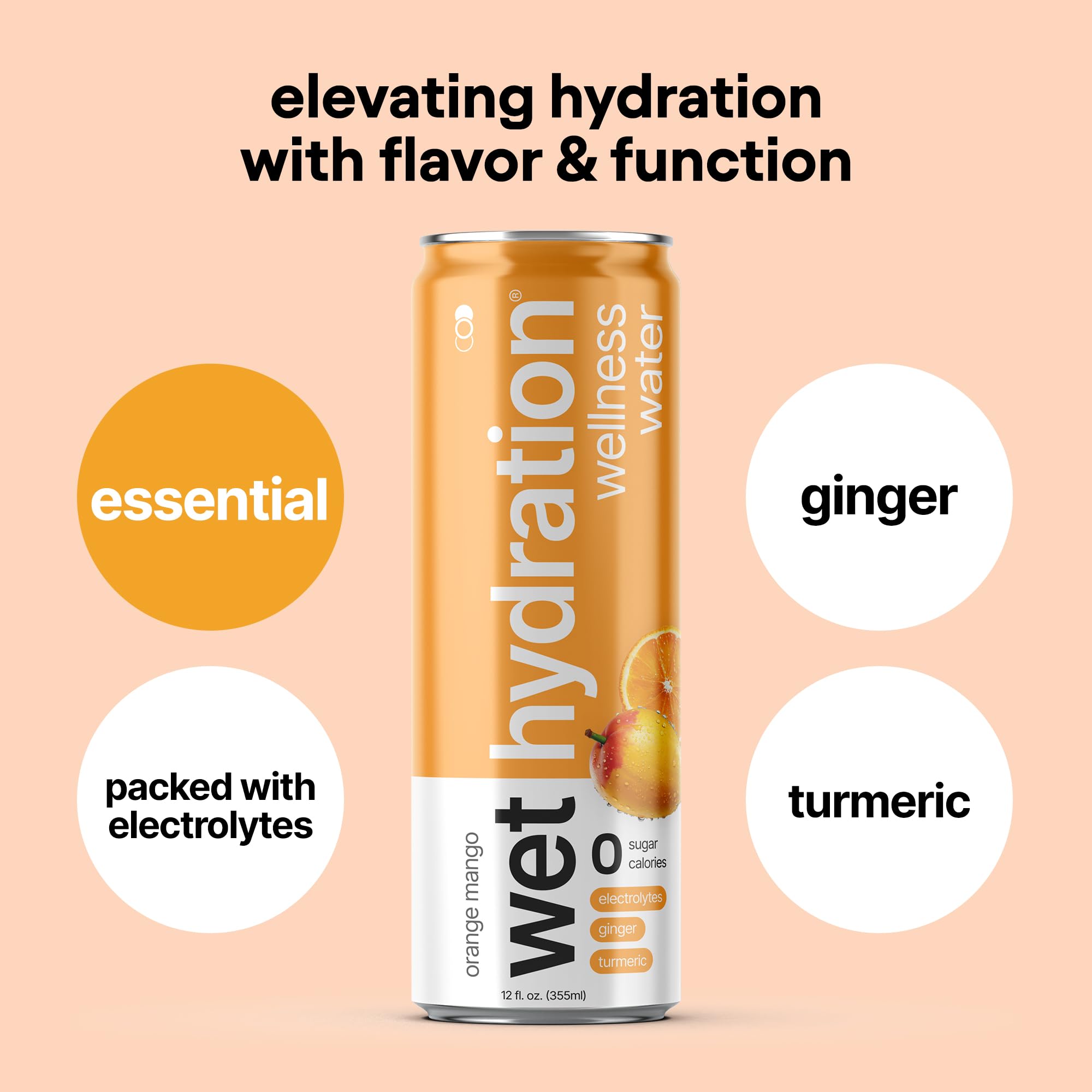 WET HYDRATION Peach Pineapple close-up highlighting natural fruit notes and refreshing taste