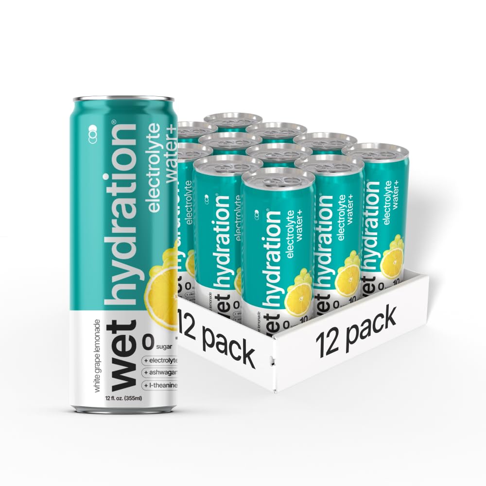 WET HYDRATION white grape lemonade front packaging showing clean branding and flavor