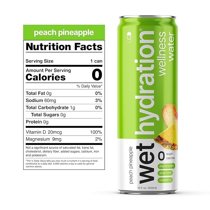 WET HYDRATION White Grape Lemonade label close-up emphasizing clean ingredients and clarity