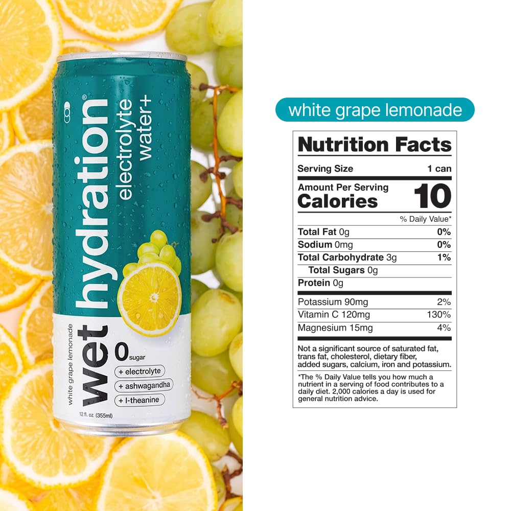 WET HYDRATION can in outdoor setting suggesting portable, on-the-go hydration