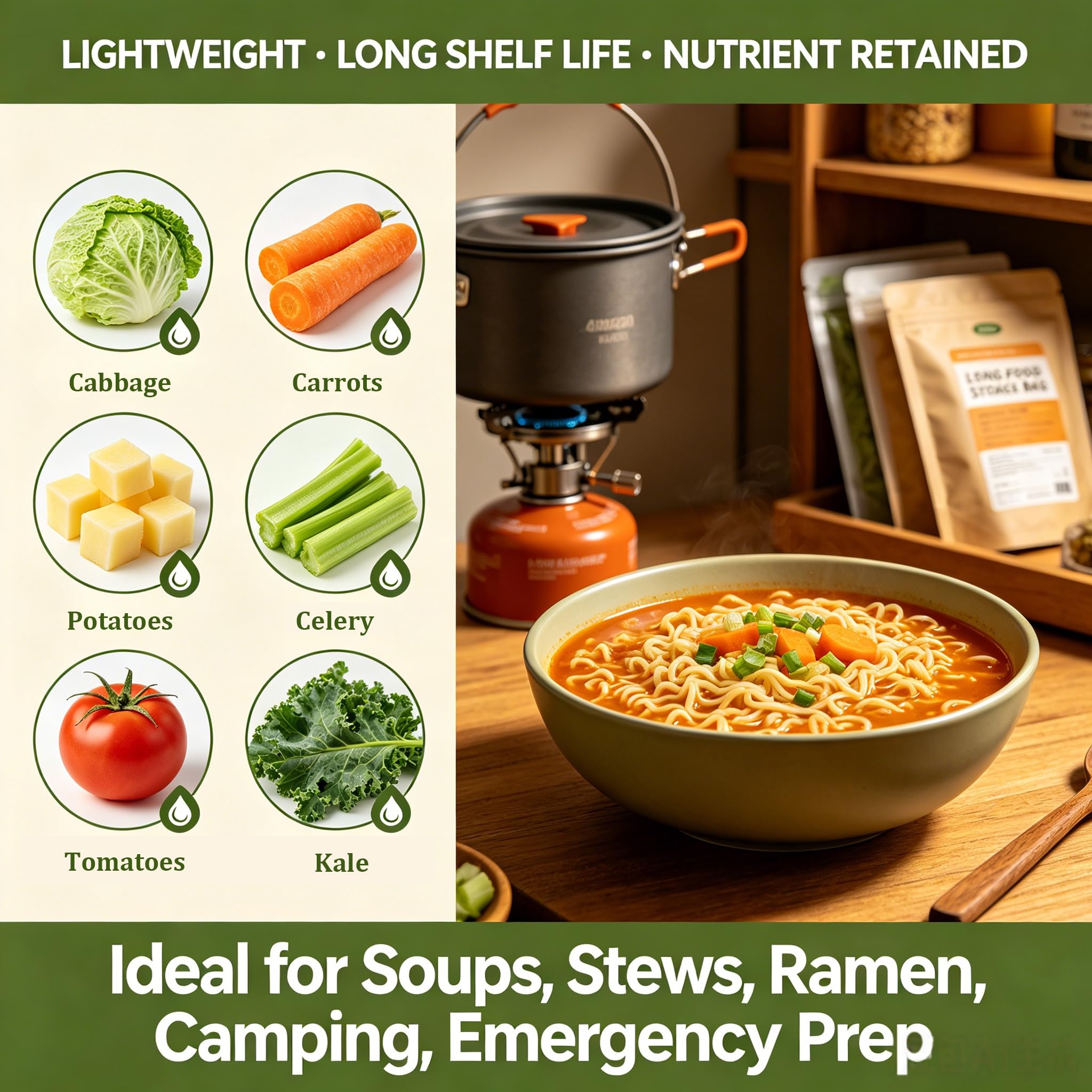 WGENGWU spoon showing mixed vegetable piece sizes for easy cooking