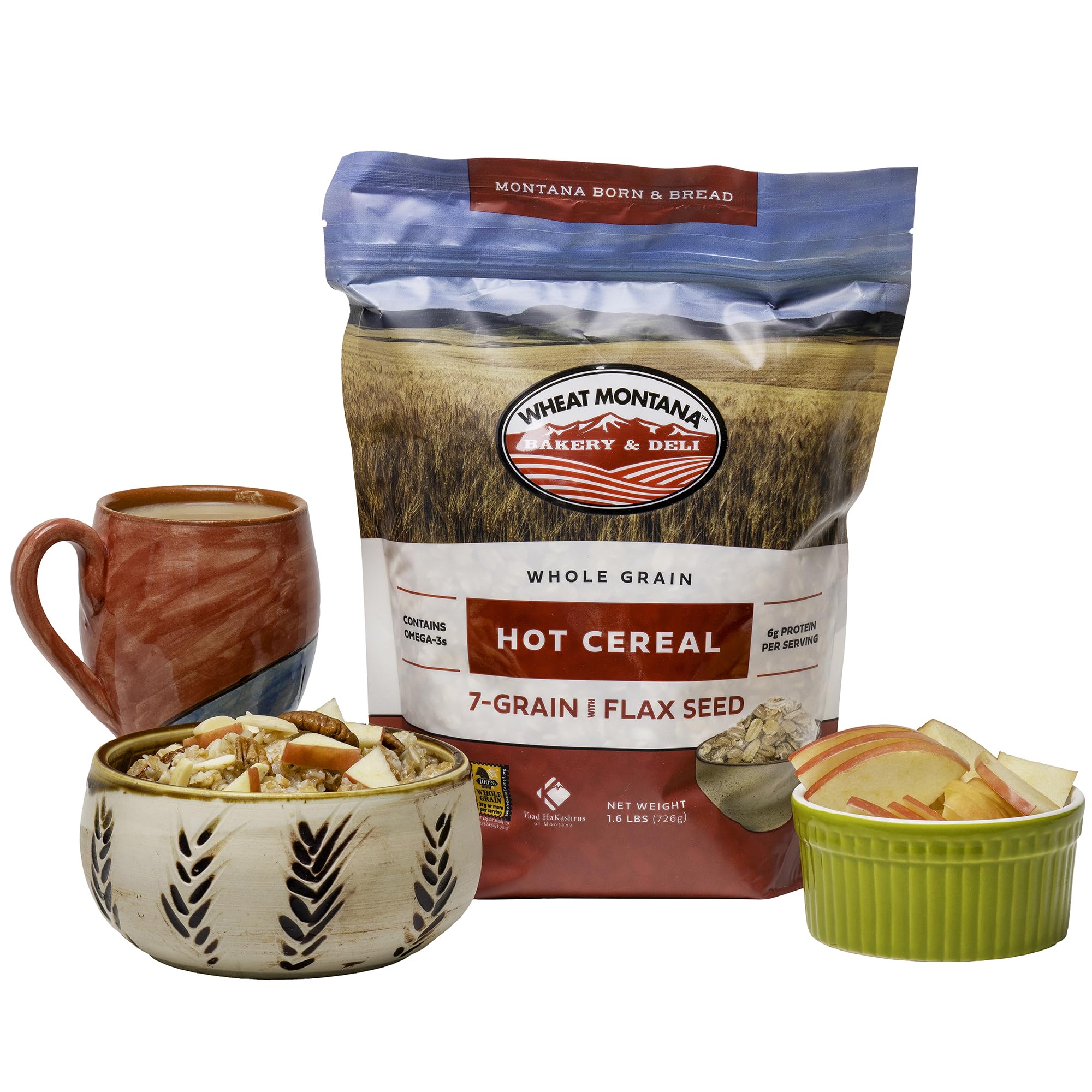 Wheat Montana cooked porridge bowl showing hearty texture and filling breakfast benefit
