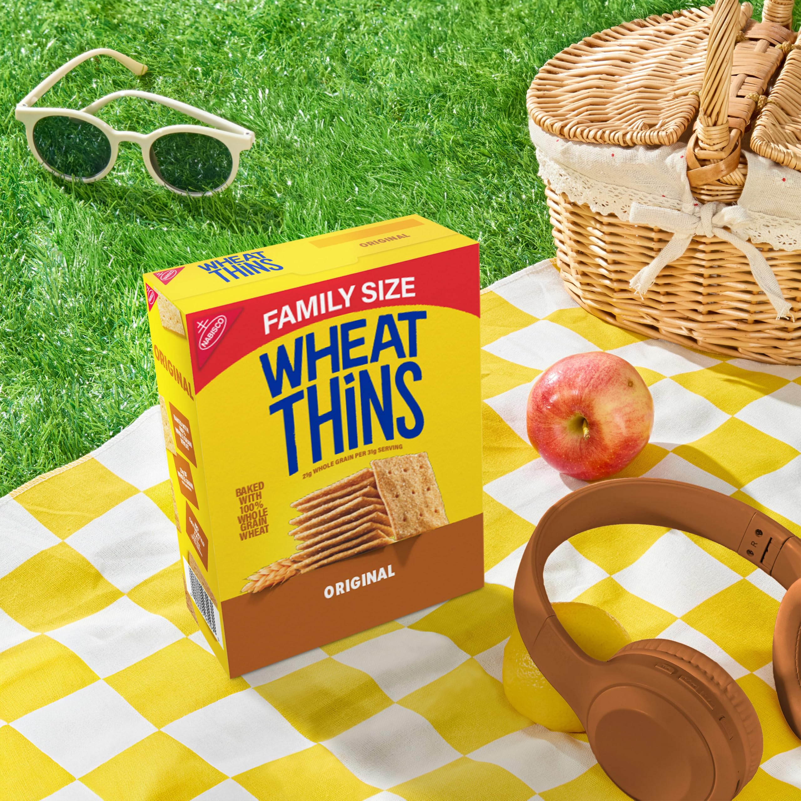 Six Wheat Thins family boxes lined up to show bulk supply and storage readiness