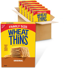 Wheat Thins front packaging showing family box and brand for pantry convenience