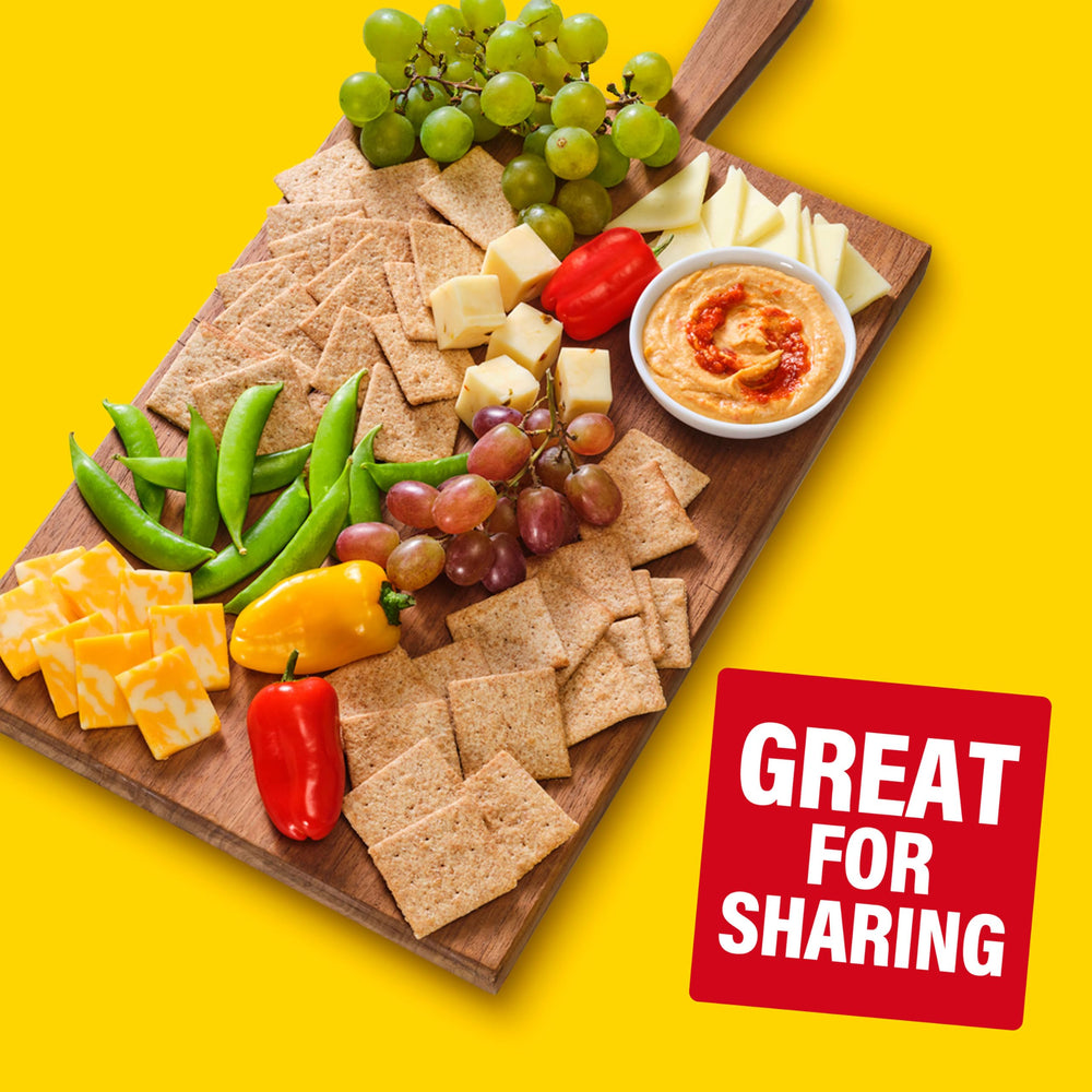 Wheat Thins portioned serving on plate, helps with lunch and snack planning
