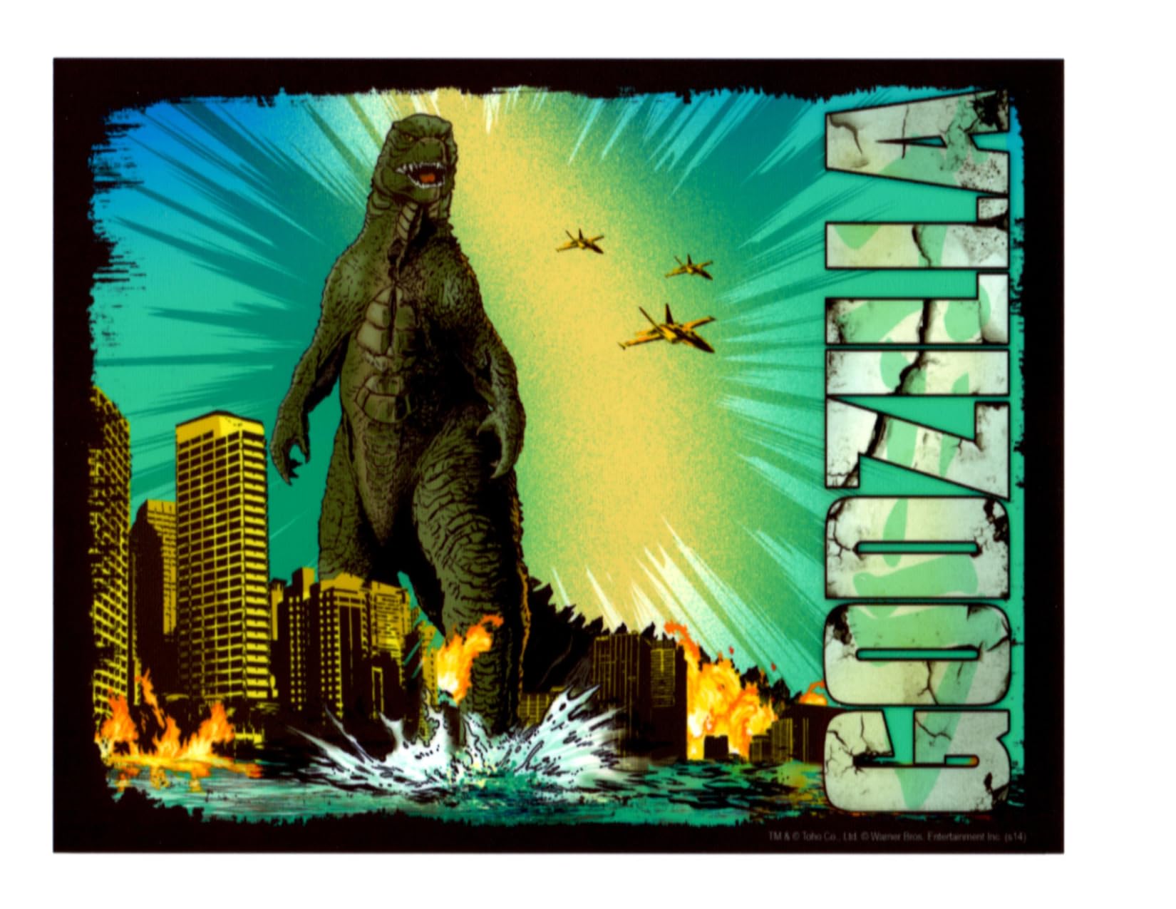 Whimsical Practicality Godzilla topper placed on chocolate cake, adds instant theme