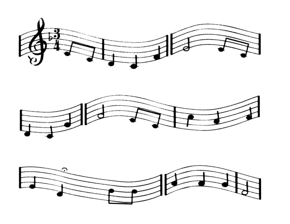 Whimsical Practicality front packaging showing three black music note strips for quick decoration