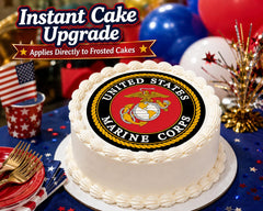 Whimsical Practicality applied topper on frosted cake for professional look