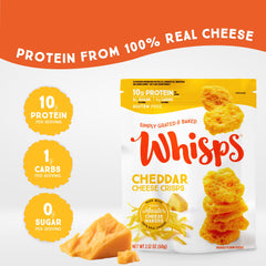 Whisps close-up of crisp texture highlighting crunchy baked cheese benefit