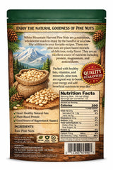 White Mountain Harvest close-up of raw pine nuts texture and fresh buttery look