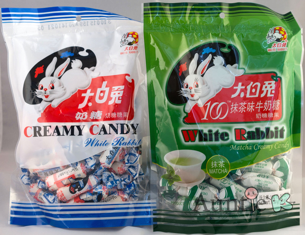 White Rabbit front packaging showing both milk and matcha bags and easy gifting