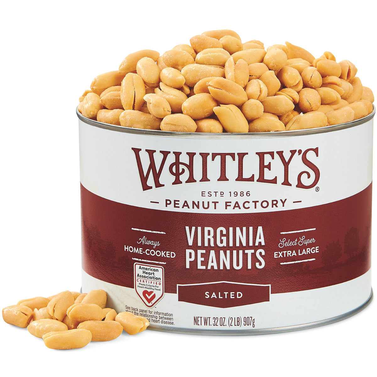 Whitley's front of tin showing packaging and freshness benefit