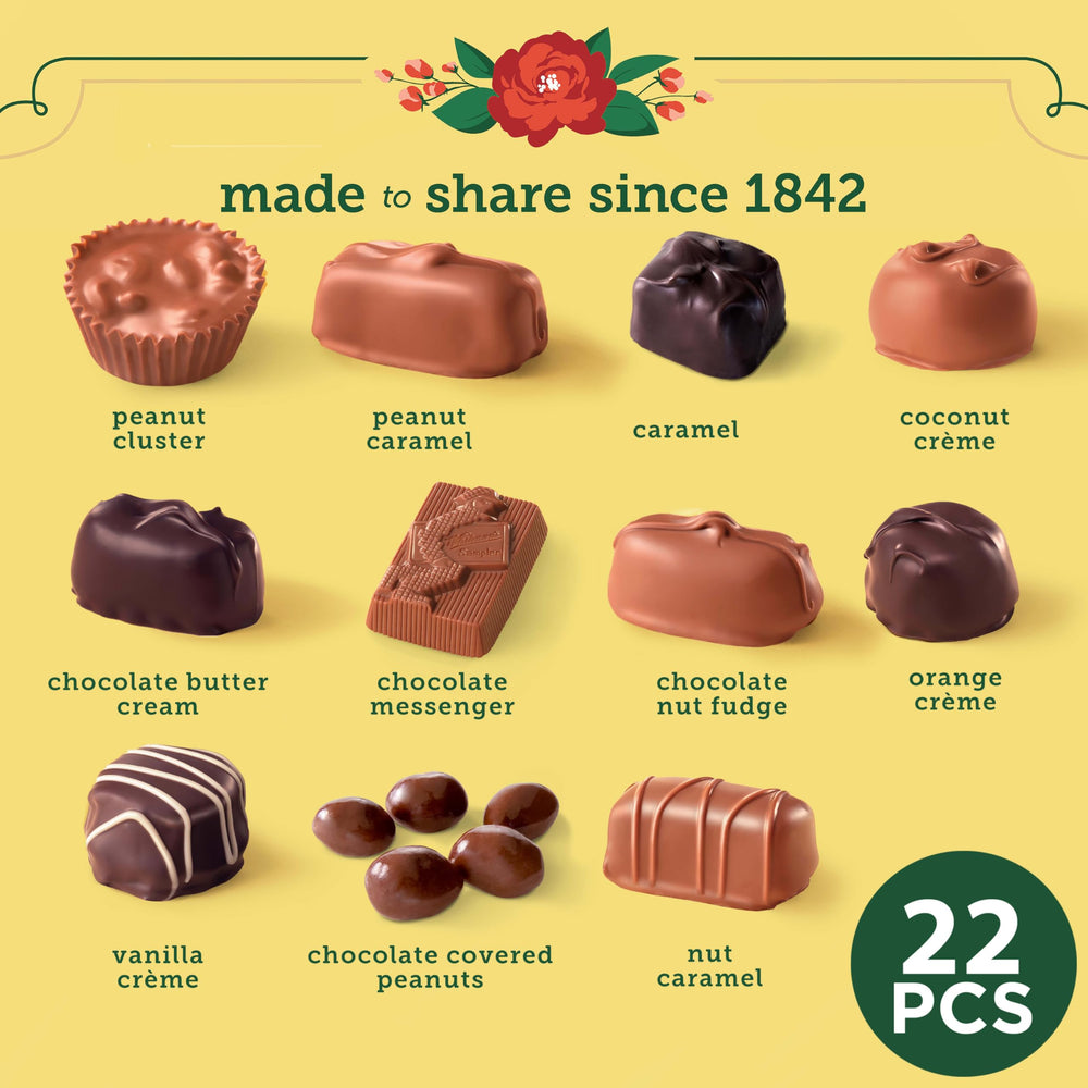 Whitman's open box displaying assorted milk and dark chocolates for easy selection