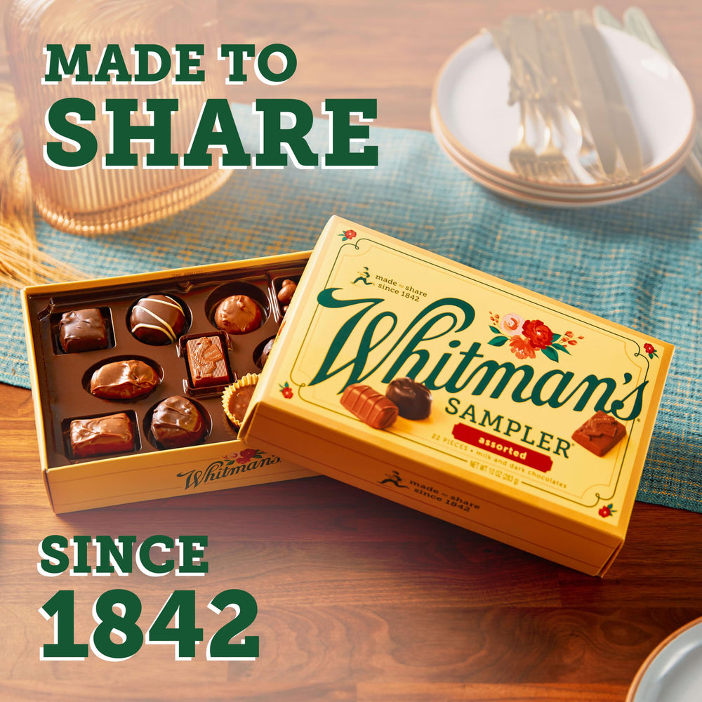 Whitman's cut piece showing layered center and clear flavor contrast